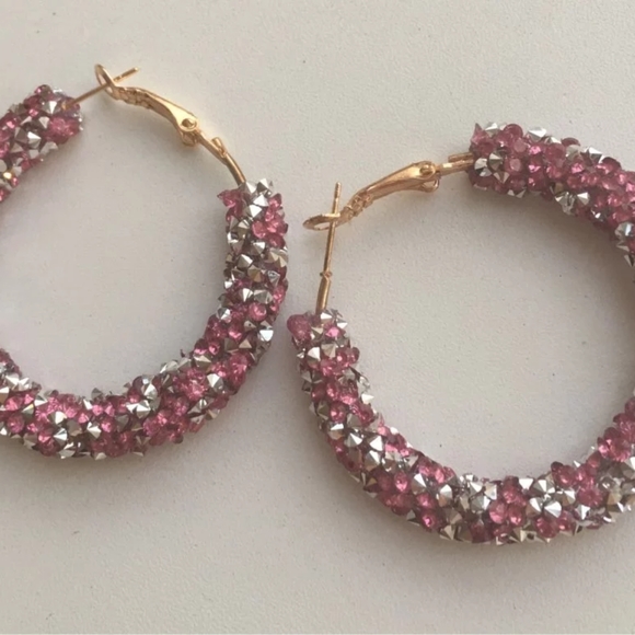 Circle Shiny Crystal Big fashion Earrings - Picture 6 of 7